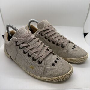 Osklen Shoes Womens Size 9 Riva Tan Canvas Lace-Up Athletic Tennis Sneakers